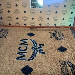 MCM Tan and Black Bath Towel